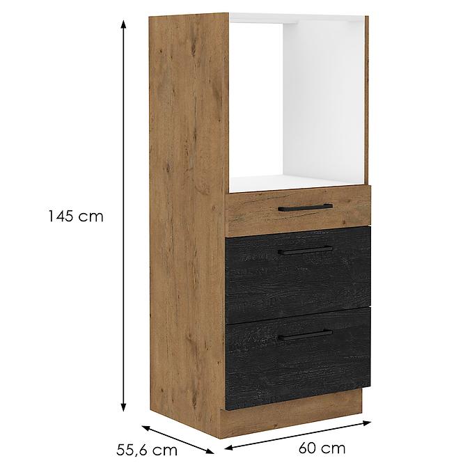 Konyhaszekrény VIGO Dark 60 DPS-145 3S BB MB