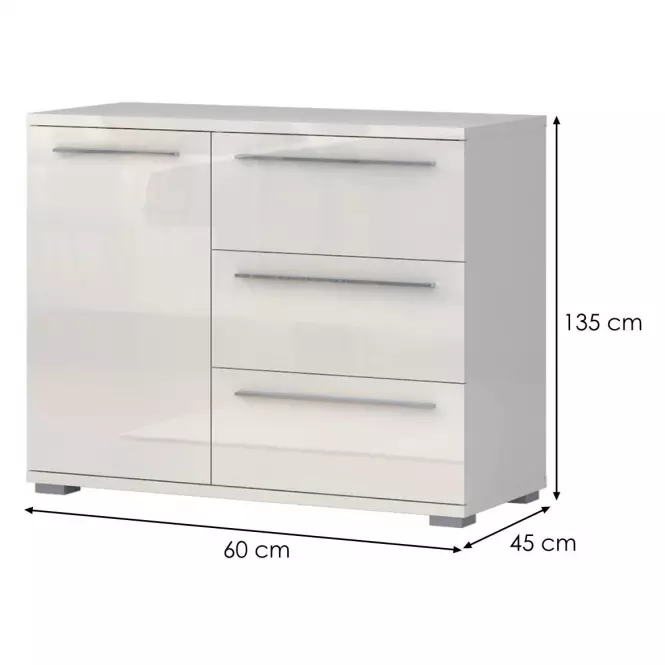 Komoód Piano 1D3S  K13/PN-71/KA/71 beige HG