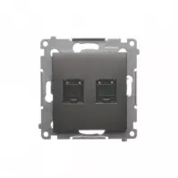 D62/48 Dupla RJ45 számítógép-aljzat antracit