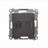 D61/46 Egyetlen RJ45 számítógép-aljzat barna gyékény