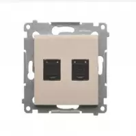 D62/41 Dupla RJ45 számítógép-aljzat krémes