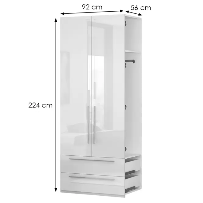 Bővítés a szekrény Piano DP22/PN-70/KA/70 crystal white,2
