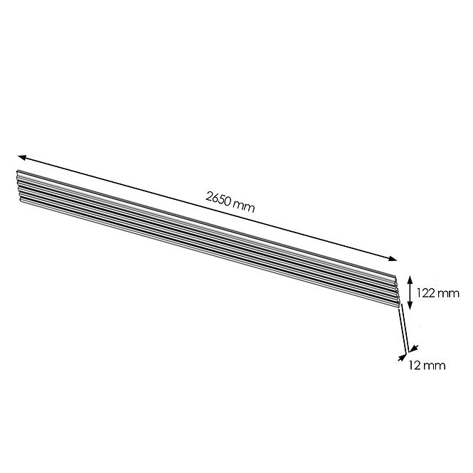 Lamella falburkolat VOX LINERIO S-LINE Antracit 12x122x2650mm