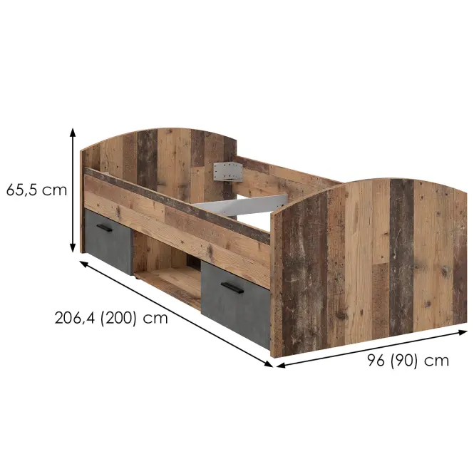 Ágy Oldheaven WNL09-C943 old wood/beton,2