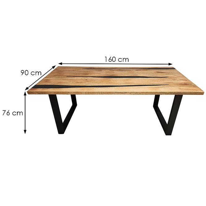 Asztal David EPX-01-180 mango/fekete
