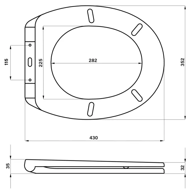 WC ülőke Asturia 015/AMWC lassú záródású