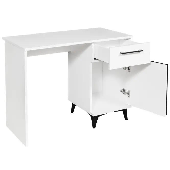 Íróasztal Brema  lamel fehér/fekete,4