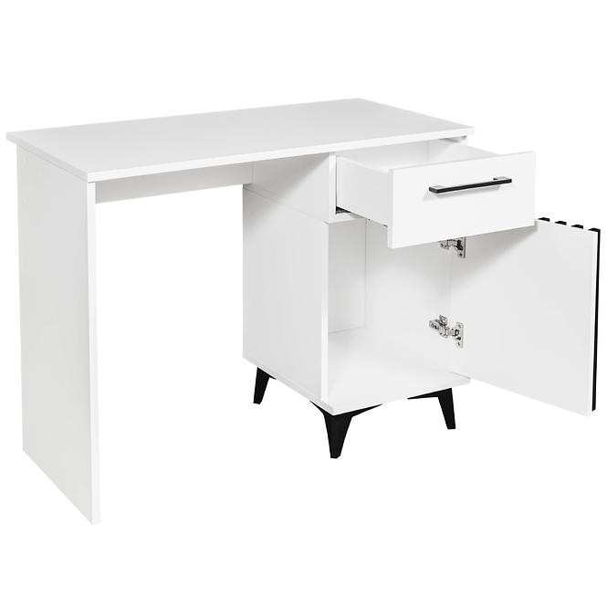 Íróasztal Brema  lamel fehér/fekete,4