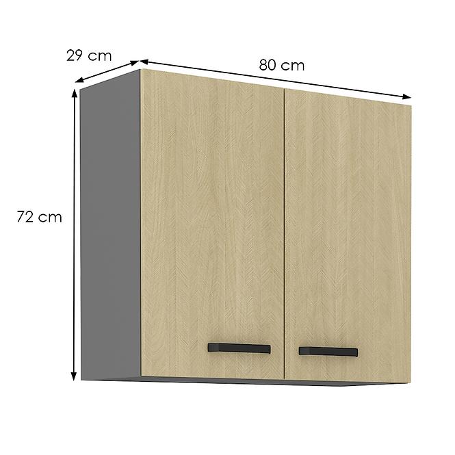 Konyhaszekrény SCANDI fenyő/antracit 80g-72 2f
