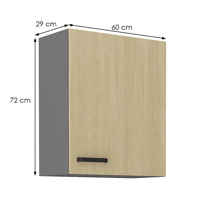 Konyhaszekrény SCANDI fenyő/antracit 60g-72 1f