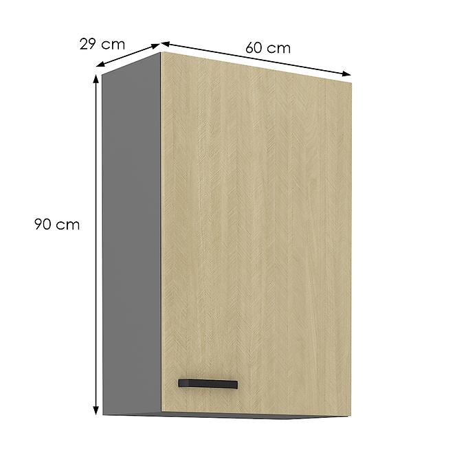 Konyhaszekrény SCANDI fenyő/antracit 60g-90 1f