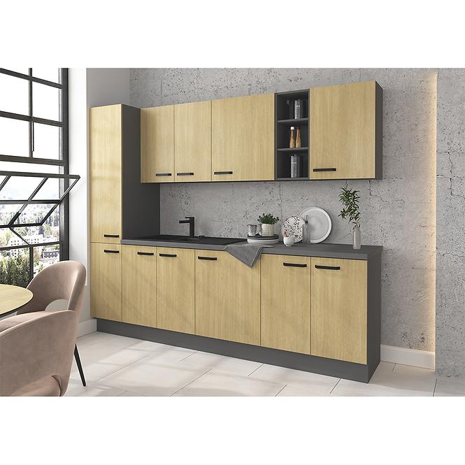 Konyhaszekrény SCANDI fenyő/antracit 60g-90 1f