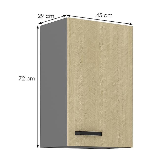 Konyhaszekrény SCANDI fenyő/antracit 45g-72 1f