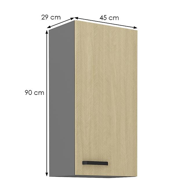 Konyhaszekrény SCANDI fenyő/antracit 45g-90 1f