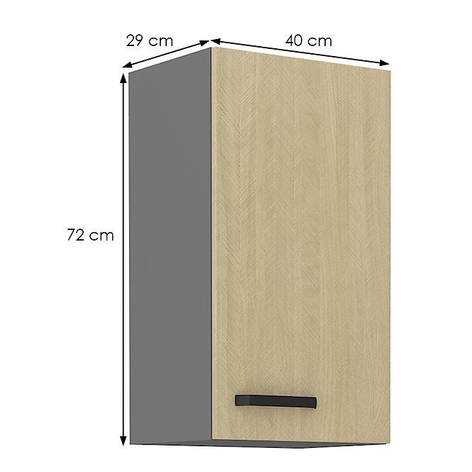 Konyhaszekrény SCANDI fenyő/antracit 40g-72 1f