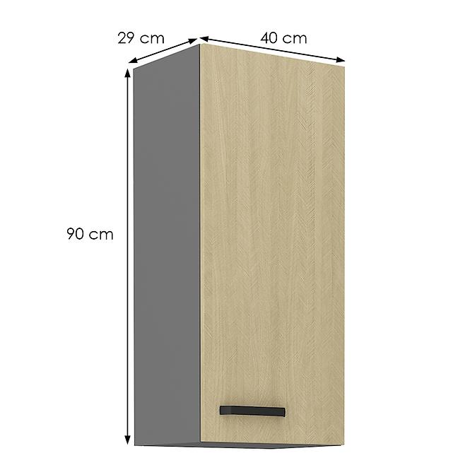 Konyhaszekrény SCANDI fenyő/antracit 40g-90 1f,2