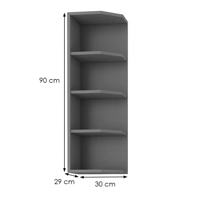 Konyhaszekrény SCANDI/AVA/NESSA antracit 30g-90 zak