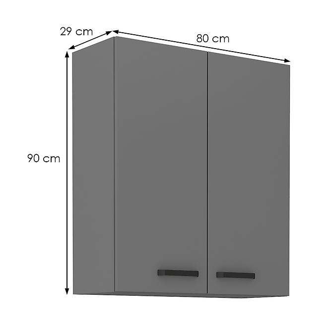 Konyhaszekrény NESSA antracit 80g-90 2f