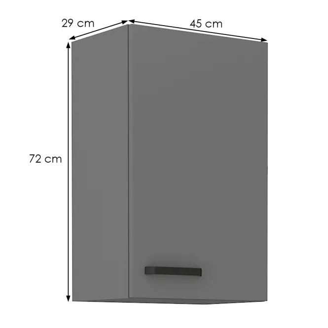 Konyhaszekrény NESSA antracit 45g-72 1f,2