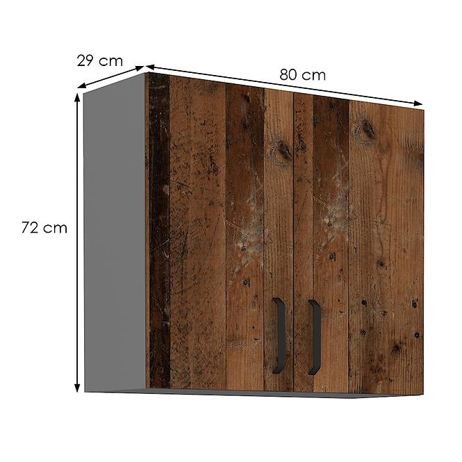 Konyhaszekrény TESSA oldstyle/antracit 80g-72 2f