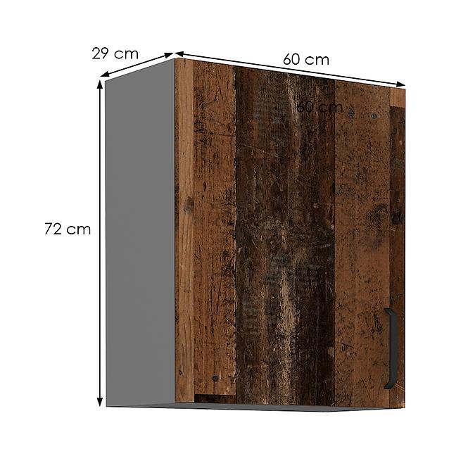 Konyhaszekrény TESSA oldstyle/antracit 60g-72 1f,2