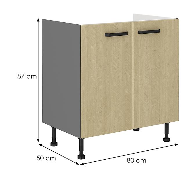 Konyhaszekrény SCANDI fenyő/antracit 80zl 2f bb,2