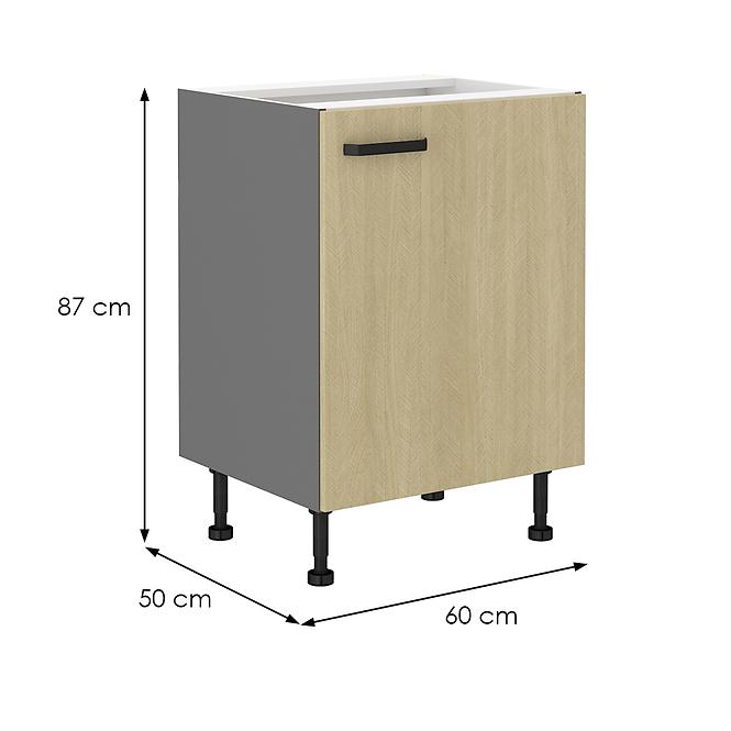 Konyhaszekrény SCANDI fenyő/antracit 60d 1f bb,2