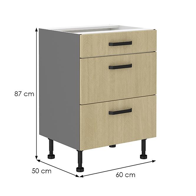 Konyhaszekrény SCANDI fenyő/antracit 60d 3s bb