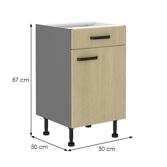 Konyhaszekrény SCANDI fenyő/antracit 50d 1f 1s bb,2