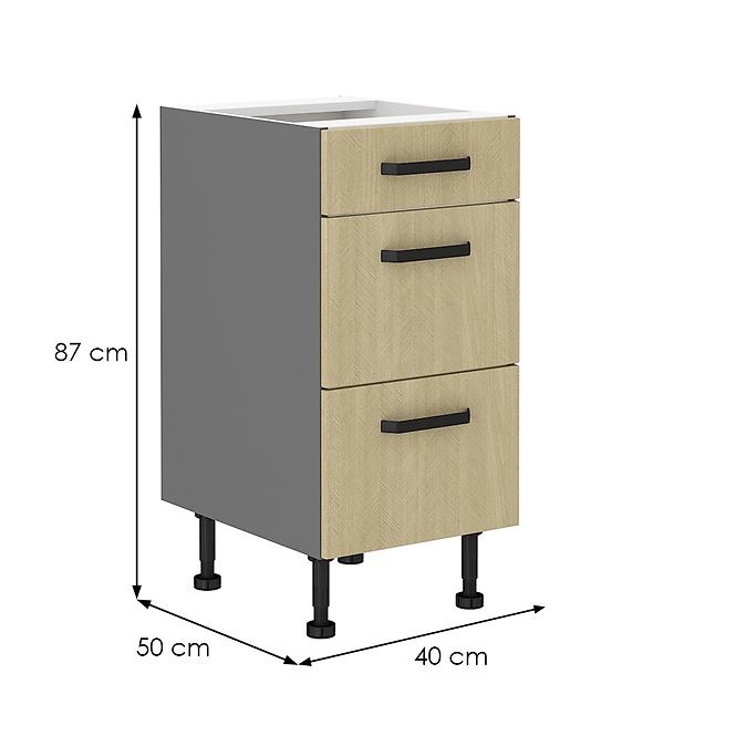 Konyhaszekrény SCANDI fenyő/antracit 40d 3s bb,2