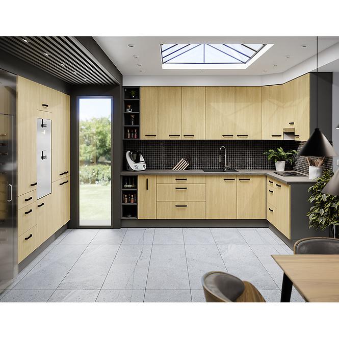 Konyhaszekrény SCANDI fenyő/antracit 60dk-215 2f