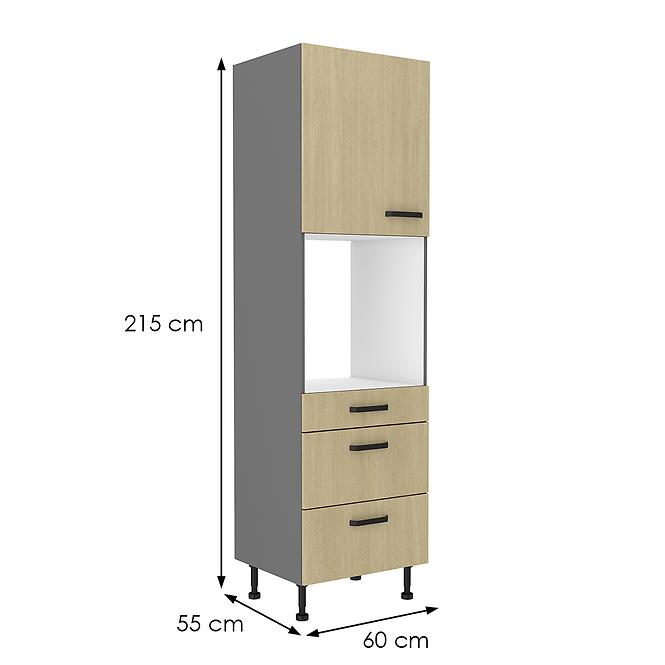 Konyhaszekrény SCANDI fenyő/antracit 60dps-215 1f 3s