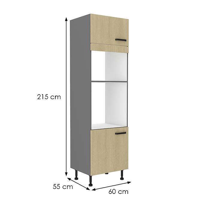 Konyhaszekrény SCANDI fenyő/antracit 60dpm-215 2f