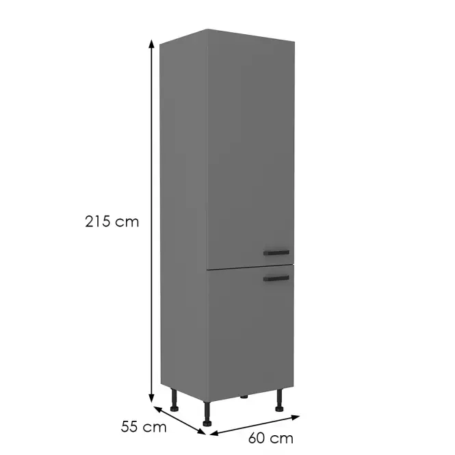 Konyhaszekrény NESSA antracit 60dk-215 2f,2