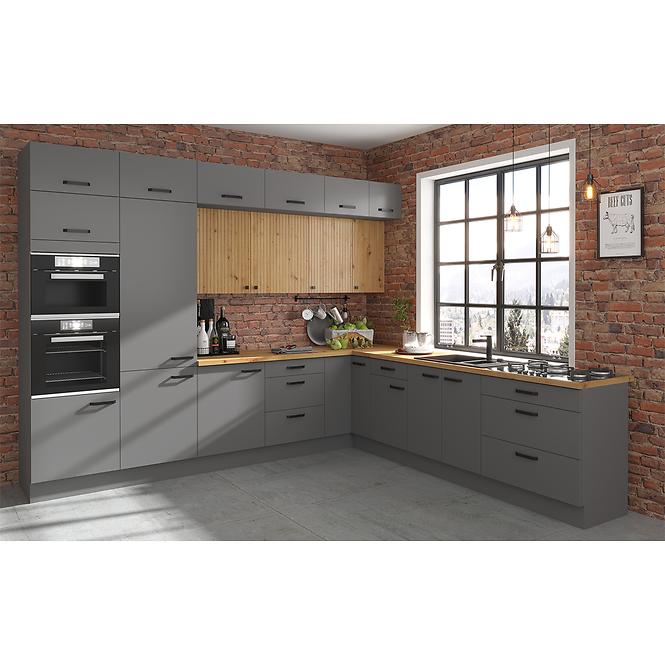 Konyhaszekrény AVA tölgy artisan/antracit 60dks-215 1f 3s,7
