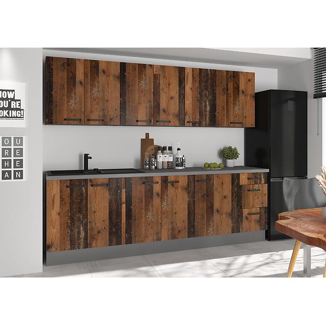 Konyhaszekrény TESSA oldstyle/antracit 40dk-215 2f