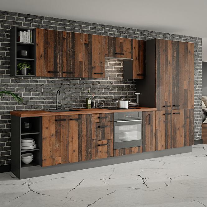 Konyhaszekrény TESSA oldstyle/antracit 40dk-215 2f
