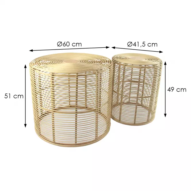 Dohányzóasztal BULAN RATTAN 60
