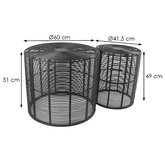 Padkészlet BULAN RATTAN 60 fekete