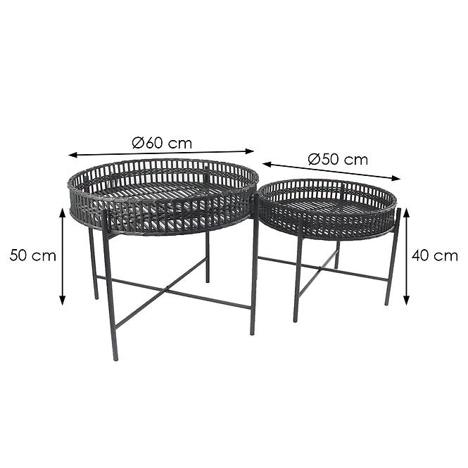 Padkészlet BOHO BAMBOO 60 fekete