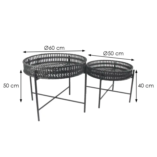 Padkészlet BOHO BAMBOO 60 fekete,2