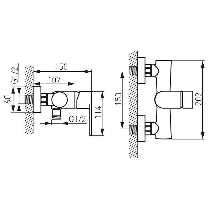 Csaptelep zuhanyhoz Algeo Black,2