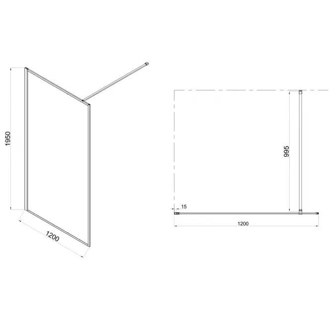 Zuhanyfal Walk-In Tiz 120x195 króm