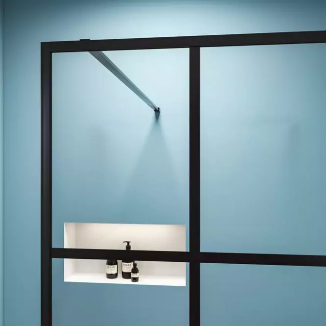 Zuhanyfal Walk-In Metro 120x195 black