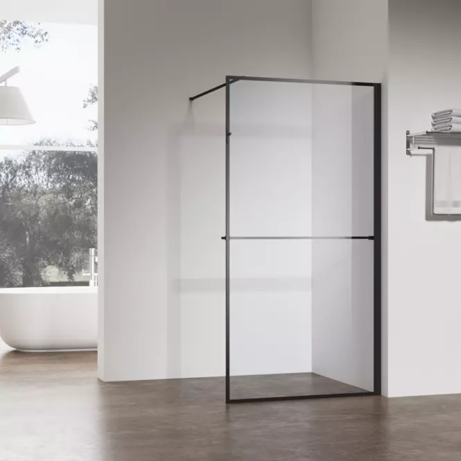 Zuhanyfal Walk-In Rest 100x195 black