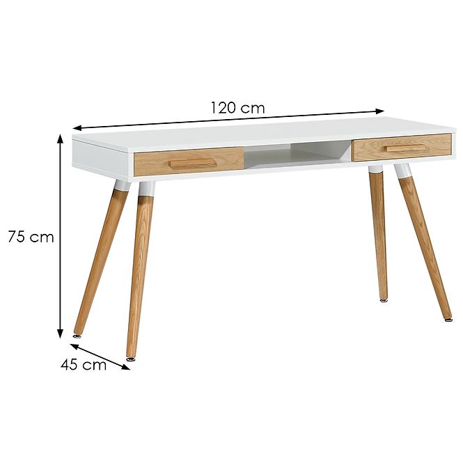 Fésülködő asztal 9612 120x45x75 természetes/fehér