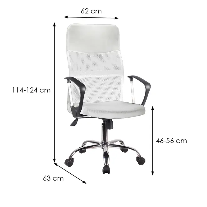Irodai szék Mizar 2501 white/chrome,2