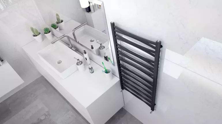 Fürdőszoba radiátor Łezka 3D Ł3D 22/50 fekete,6