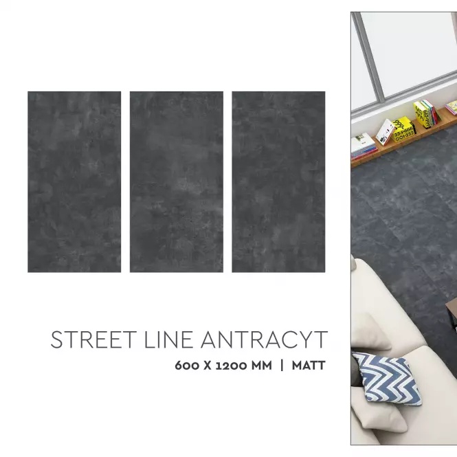 Csempe Gres Street Antracyt Mat. Rekt. 60/120