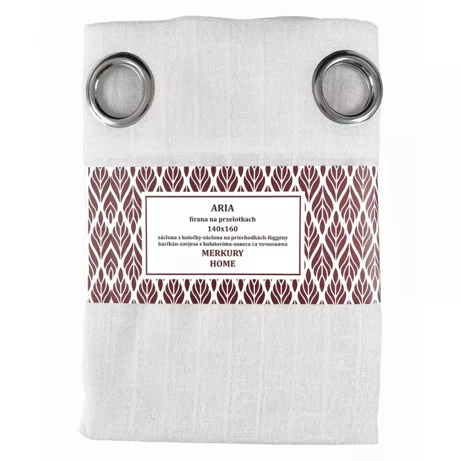 Függöny karikán ARIA poliészter fehér140x160 Merkury Home